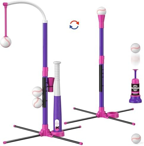 HYES Baseball Set - 3 Ways to Play, Adjustable Height, Easy to Assemble, Safe & Sturdy, Ideal Spo... | Amazon (US)