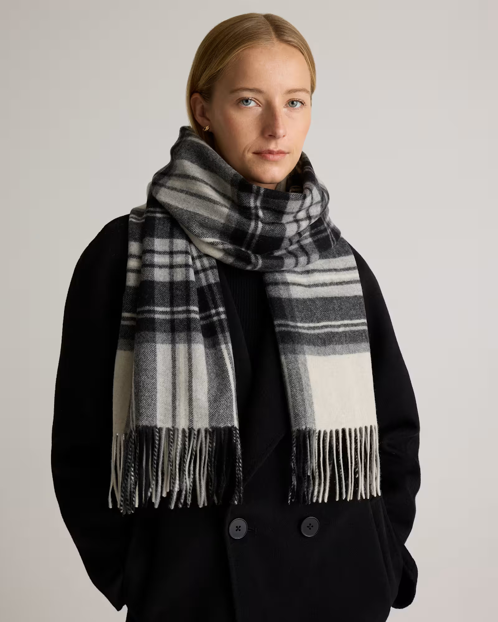 Mongolian Cashmere Tartan Scarf | Quince
