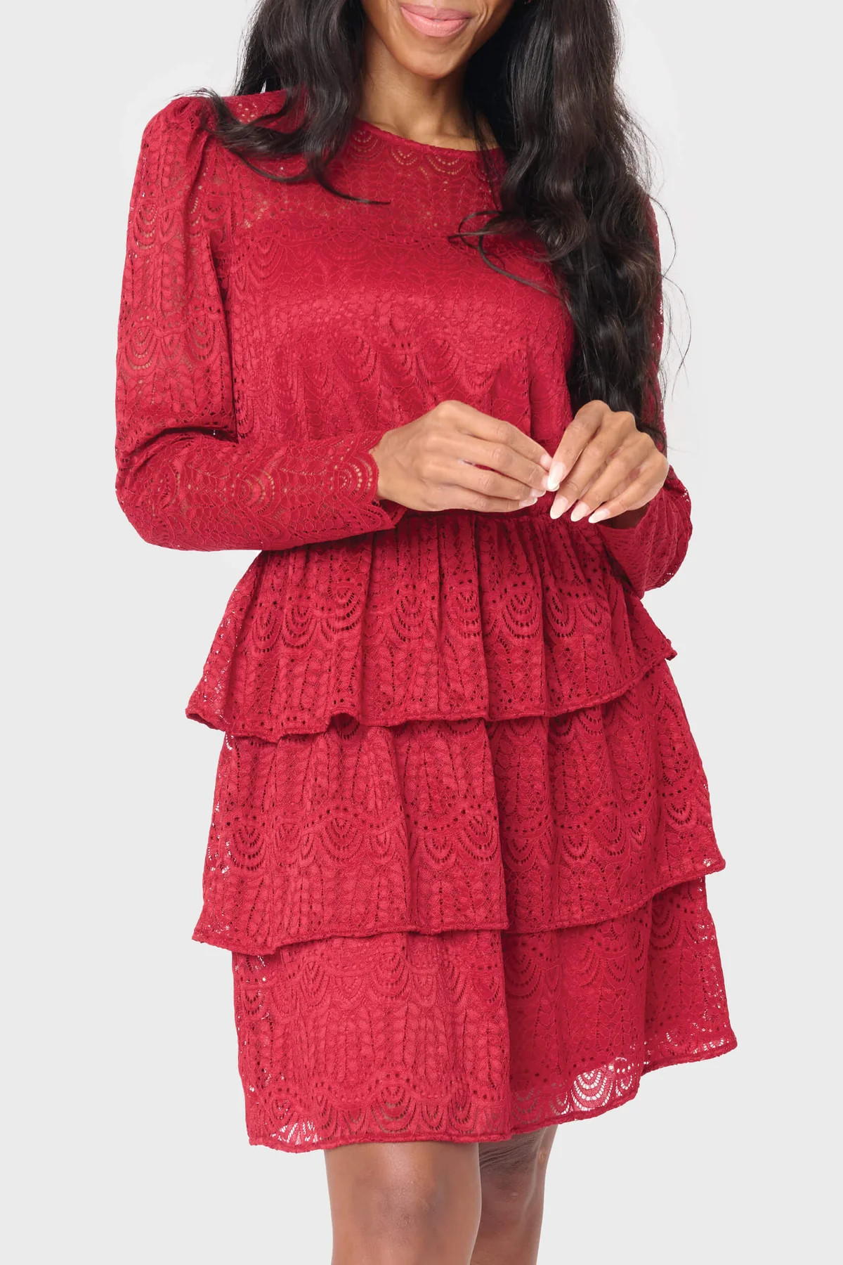 Scallop Lace Tiered Dress | Gibson