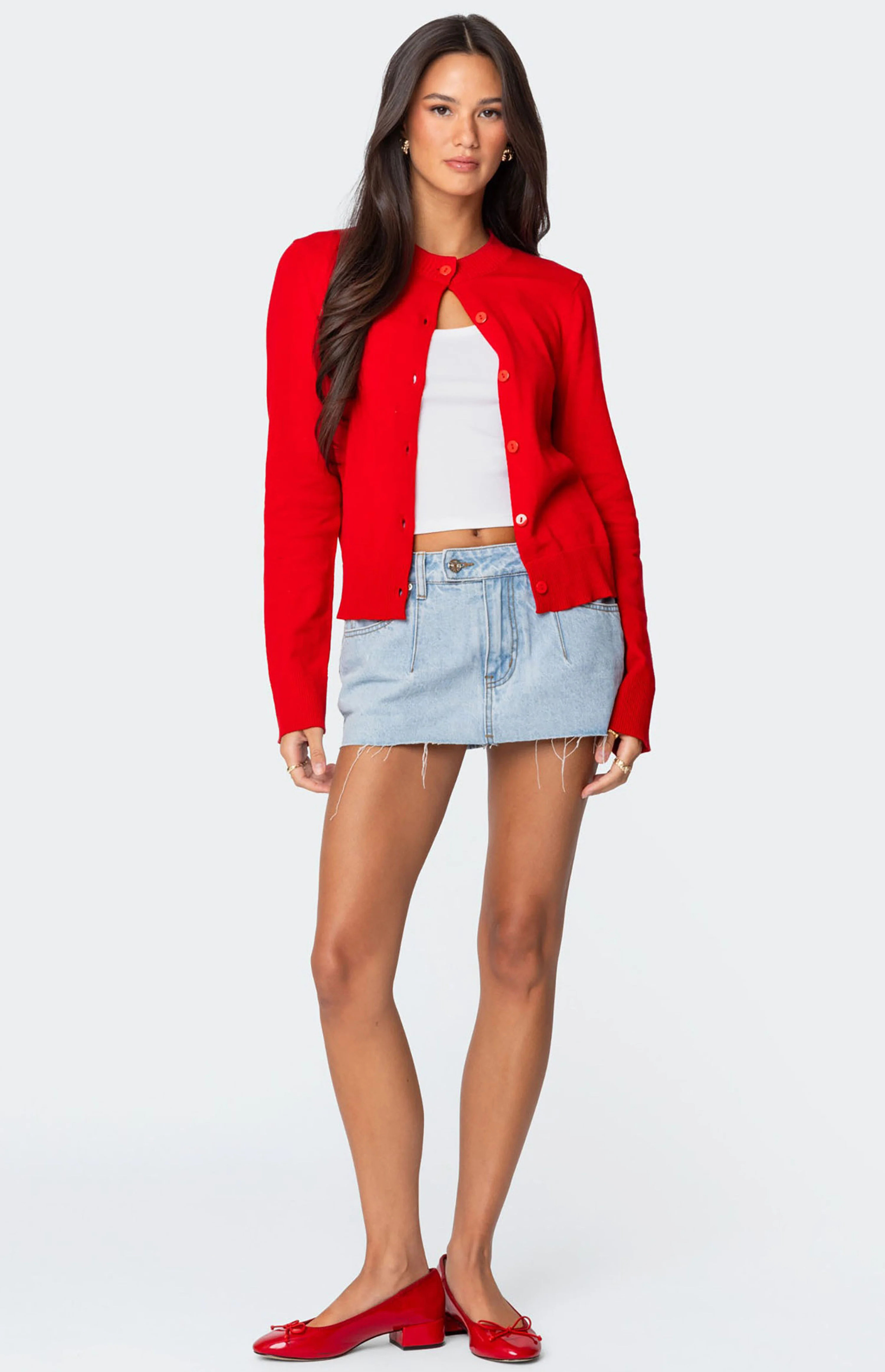 Edikted Clementine Low Rise Denim Micro Skort | PacSun
