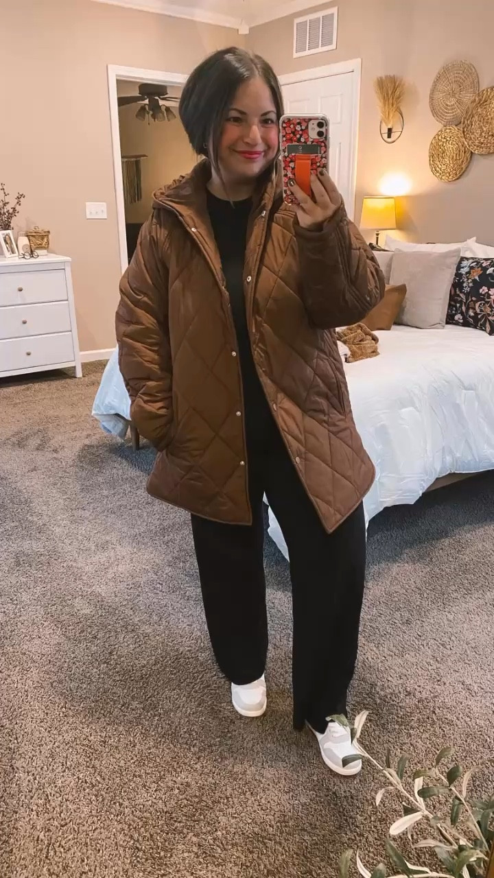 Cozy up this season in my lightweight brown quilted jacket! Perfect for those chilly days when you want style without the bulk. 🍂

sneakers: fit true to size // wearing a 5
pants: fit true to size // wearing a short medium
long sleeve: fits true to size // wearing a medium
jacket: fits true to size // wearing a large 

 #LTKMidsize #LTKFindsUnder50 #LTKStyleTip