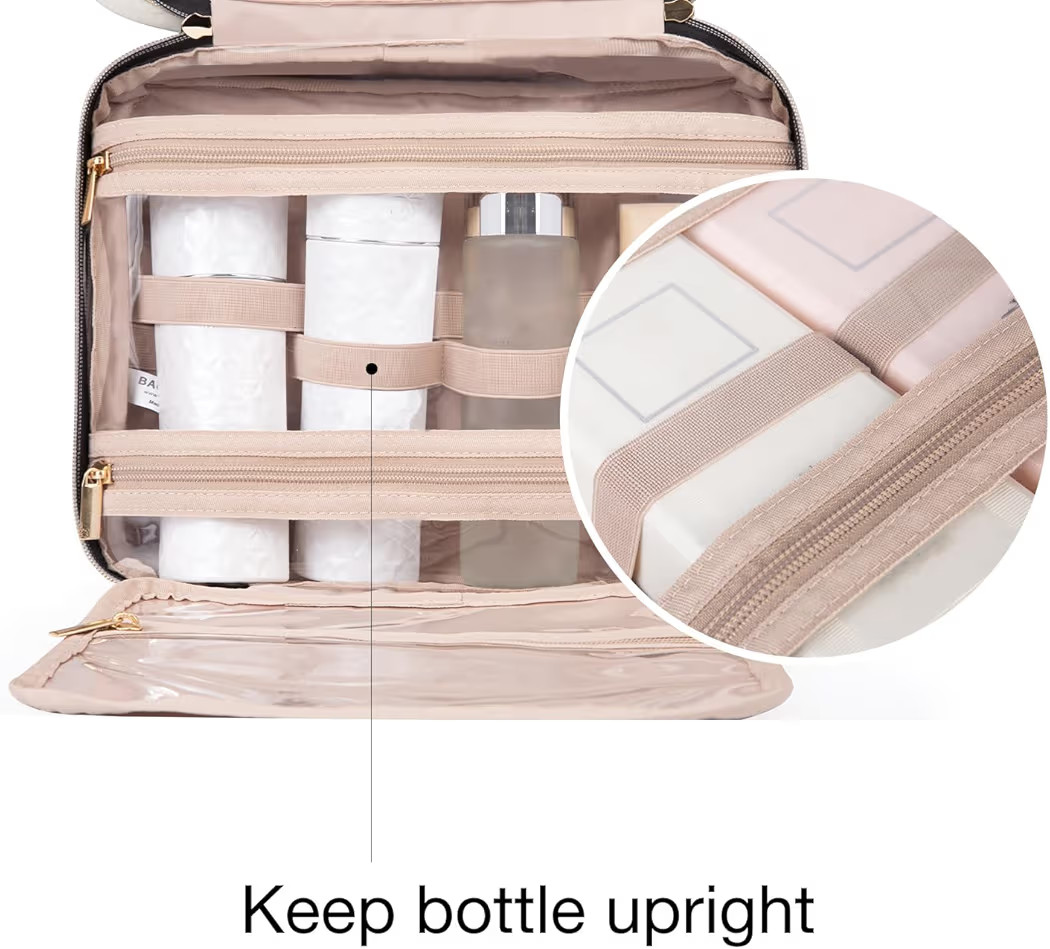 BAGSMART Large Toiletry Bag Travel Bag with Hanging Hook, Water-resistant Makeup Cosmetic Bag Tra... | Amazon (US)