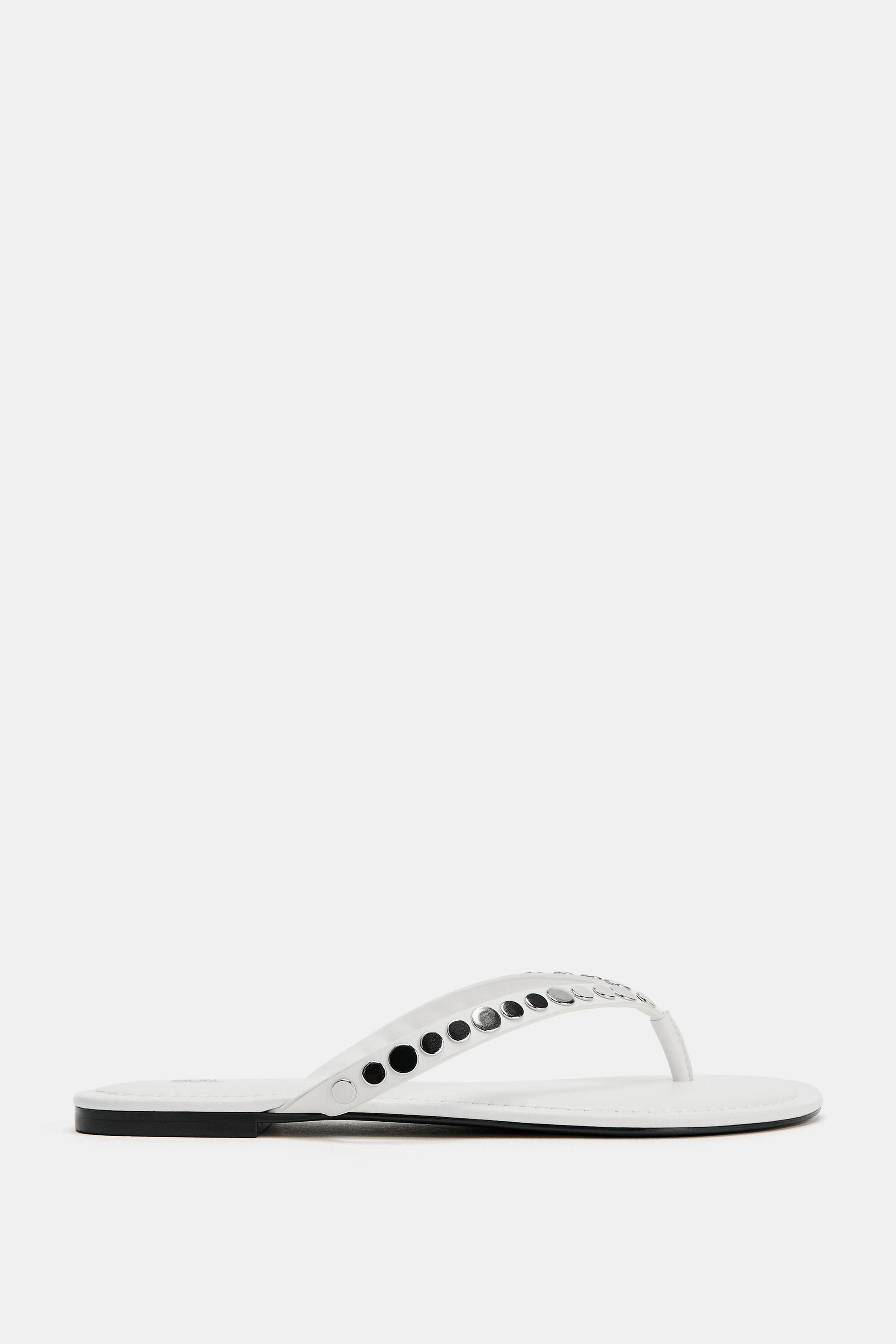STUDDED FLAT SANDALS | Zara UK