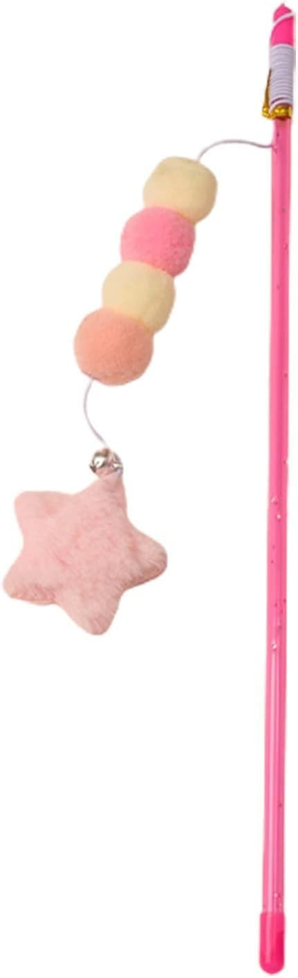 BWESOO Pink Cat Stick Toy Elastic Rope Plush Ball Star Pendant Bite-Resistant Comfortable Grip Re... | Amazon (US)