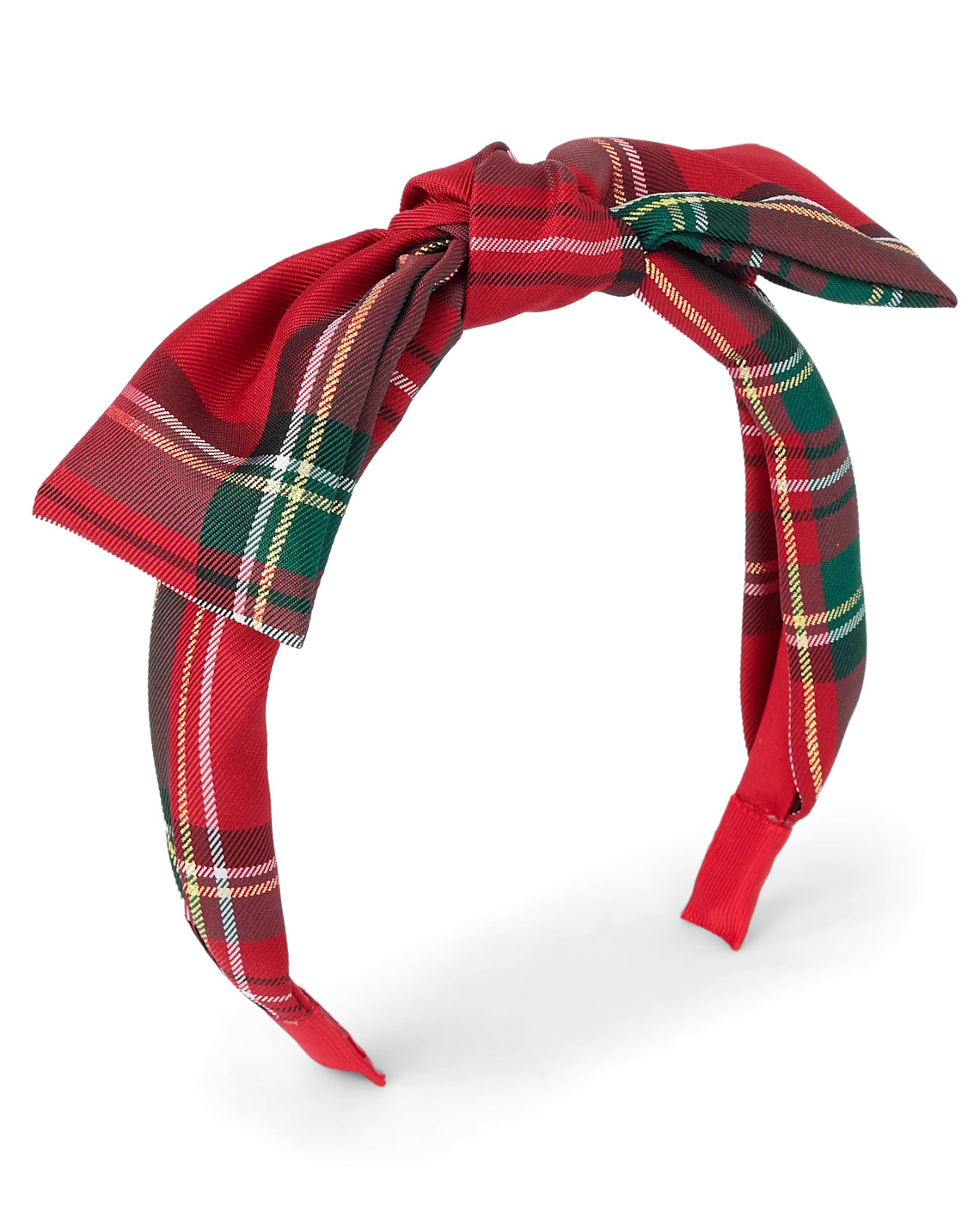 Girls Plaid Satin Bow Headband - classicred | The Children's Place