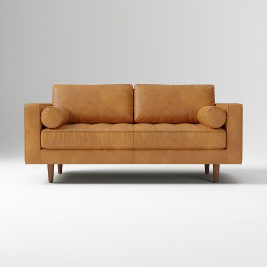 Dennes Leather Sofa (72"–88") | West Elm (US)