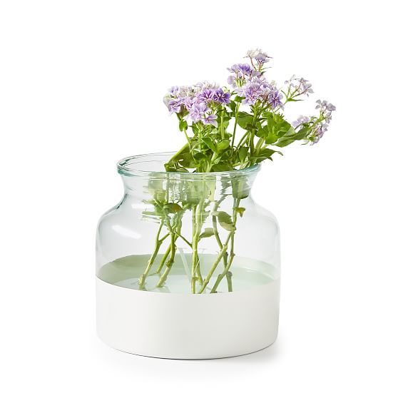 Dipped Glass Vase, White | Mark and Graham