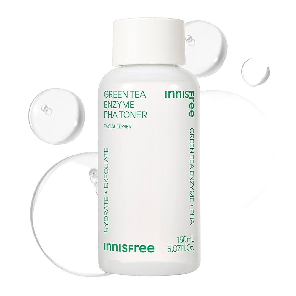 innisfree Green Tea Enzyme PHA Toner with Hyaluronic Acid and Green Tea, Hydrating Korean Toner f... | Amazon (US)