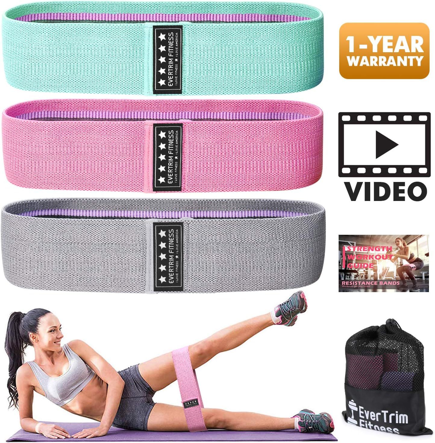 Resistance Bands for Legs and Butt, Exercise Bands Booty Bands Hip Bands Wide Workout Bands Sport... | Amazon (US)