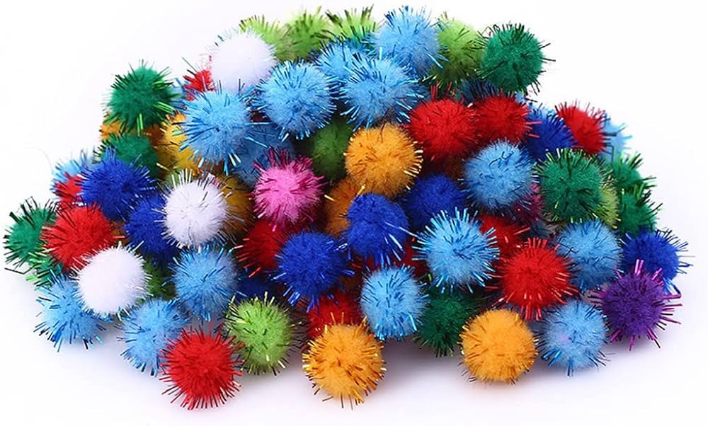 100pcs 1 inch Mix Colorful Craft Pom Poms Balls for Hobby Supplies and DIY Creative Crafts, Party... | Amazon (US)