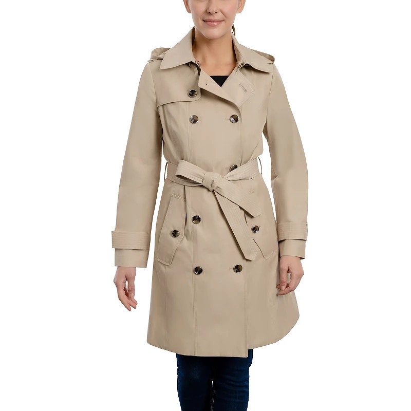 Women's London Fog Double-Breasted Trench Coat, Size: Large, Lt Beige | Kohl's