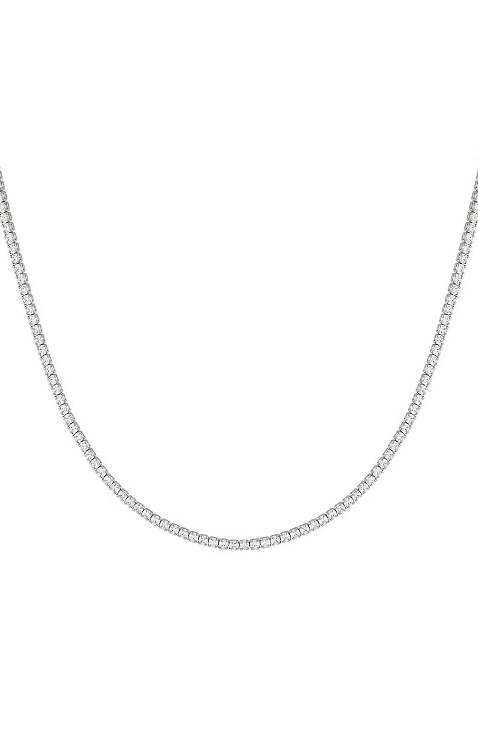 Classic Thin Cubic Zirconia Tennis Necklace | Nordstrom