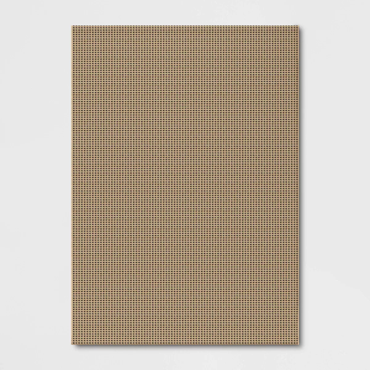 7'10"x10' Micro Grid Rectangular Woven Outdoor Area Rug Black/Beige - Threshold™ | Target