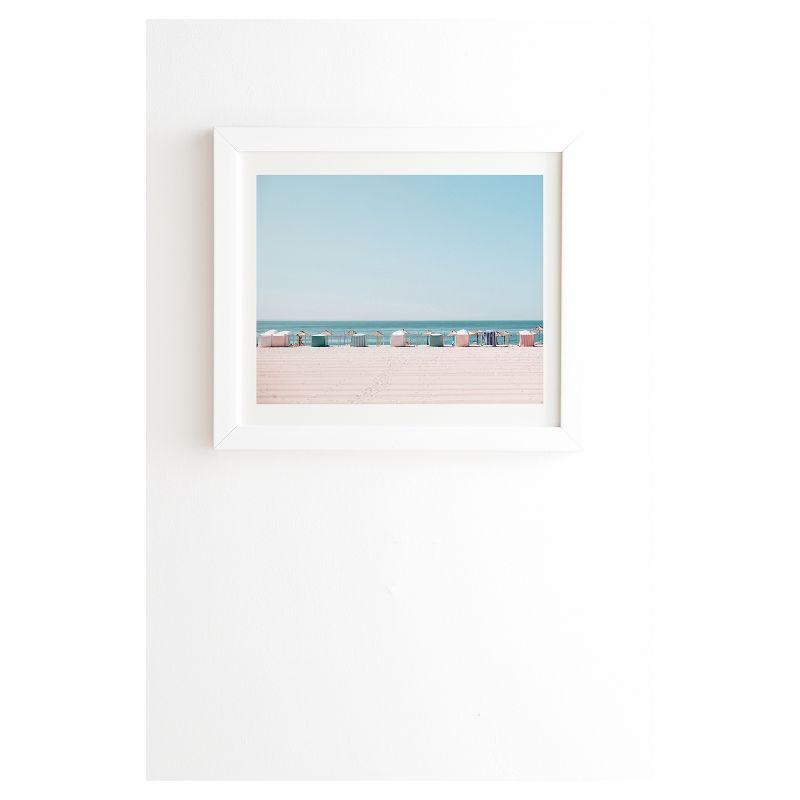 19&#34; x 22.4&#34; Hello Twiggs Beach Huts Framed Wall Art Blue/White - Deny Designs | Target