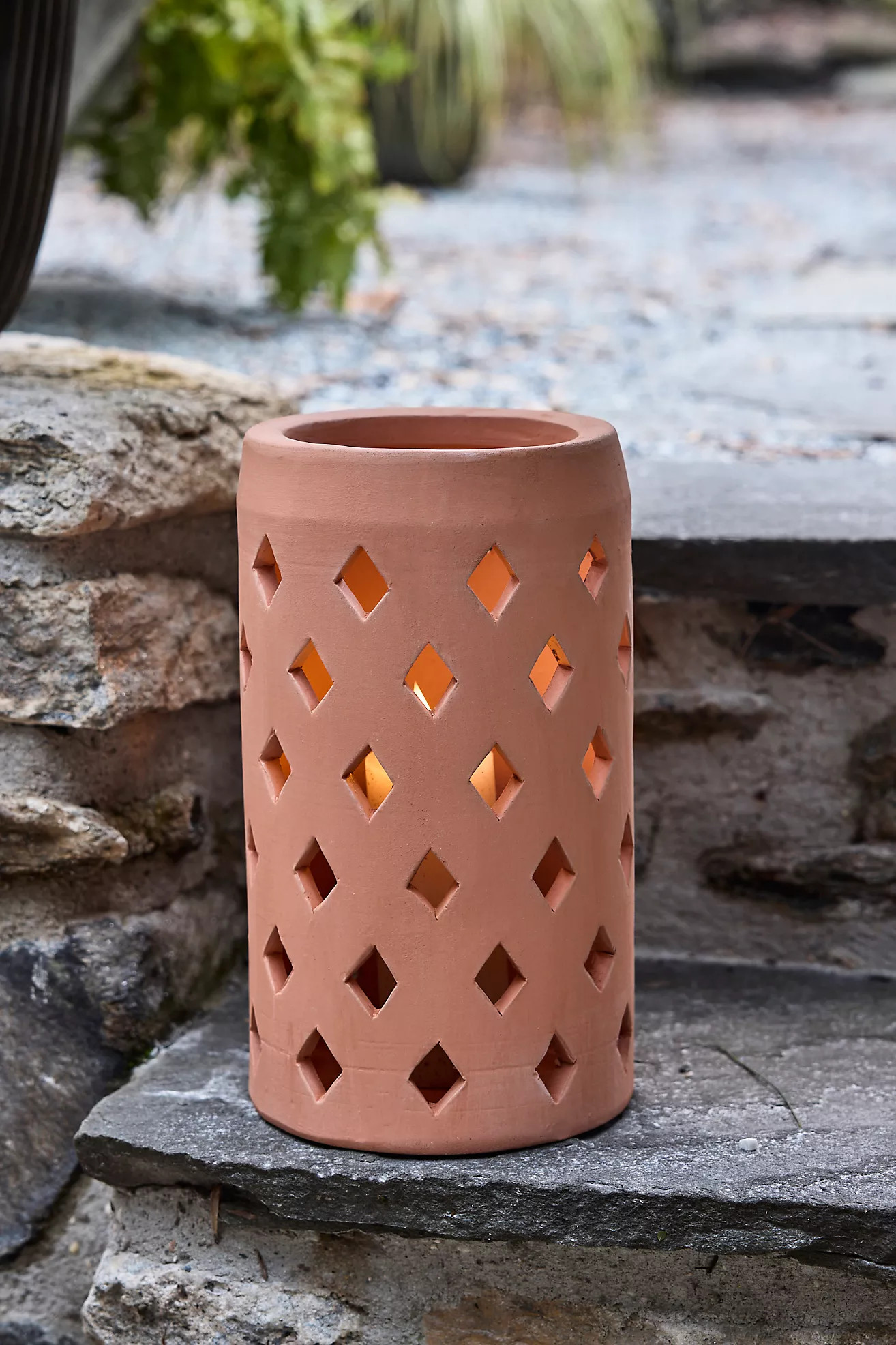 Punched Terracotta Lantern | Anthropologie (US)