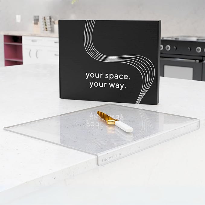 Acrylic Cutting Board with Counter Lip - Non Slip Clear Cutting Board for Kitchen Counter - 24 x ... | Amazon (US)
