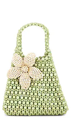 Aranaz Trapezoid Flora Bag in Apple Green & Cream Flower from Revolve.com | Revolve Clothing (Global)