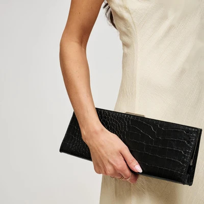 Nazlee - Croc Clutch Black | Urban Expressions