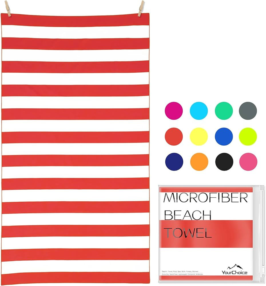 Your Choice Microfiber Beach Towels, Sand Free Beach Towel, Quick Dry Beach Towel, Extra Large Be... | Amazon (US)