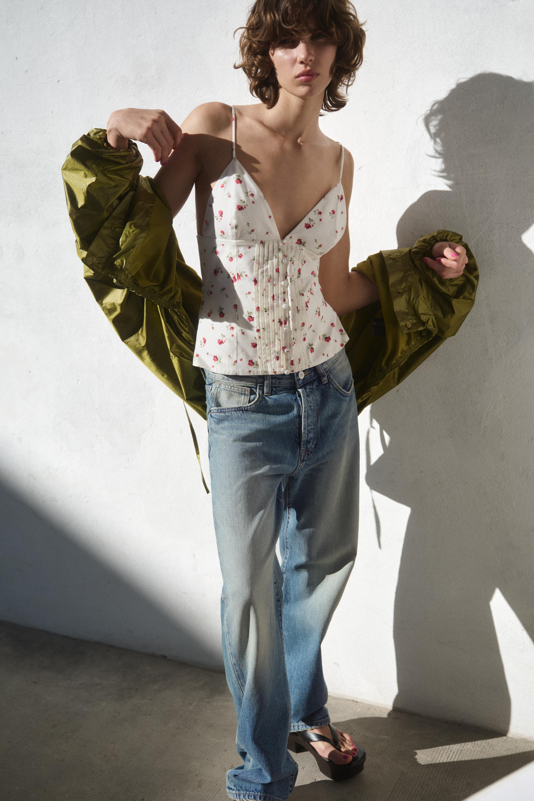 PLEATED STRAPPY TOP | Zara UK