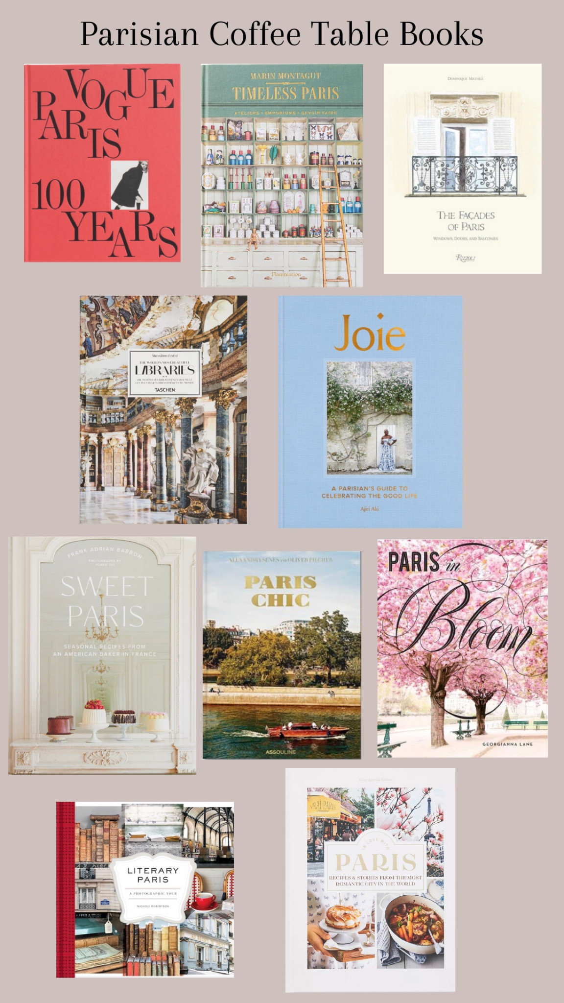 Parisian Coffee Table Books #parisian #coffeetabledecor #decorativebook #book #livingroomdecor #livingroom #interiordesign #interiordecor #homedecor #homedesign #homedecorfinds #moodboard 

#LTKhome #LTKstyletip #LTKfindsunder100
