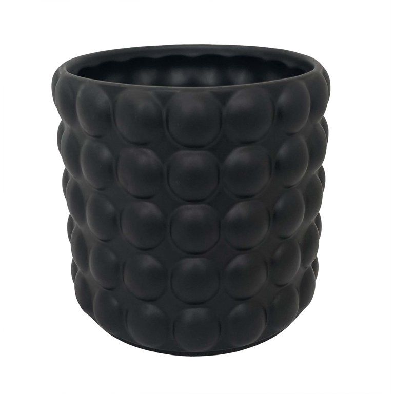 Bubbles Ceramic Cylinder Pot - 5" x 5" - Black | Walmart (US)