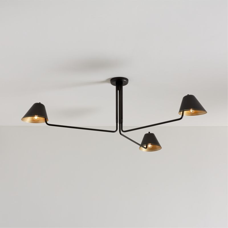 Jensen Black Metal Semi-Flushmount Light + Reviews | Crate & Barrel | Crate & Barrel