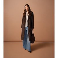 Women's Brown Faux Suede Belted Trench Coat New Look | New Look (UK)