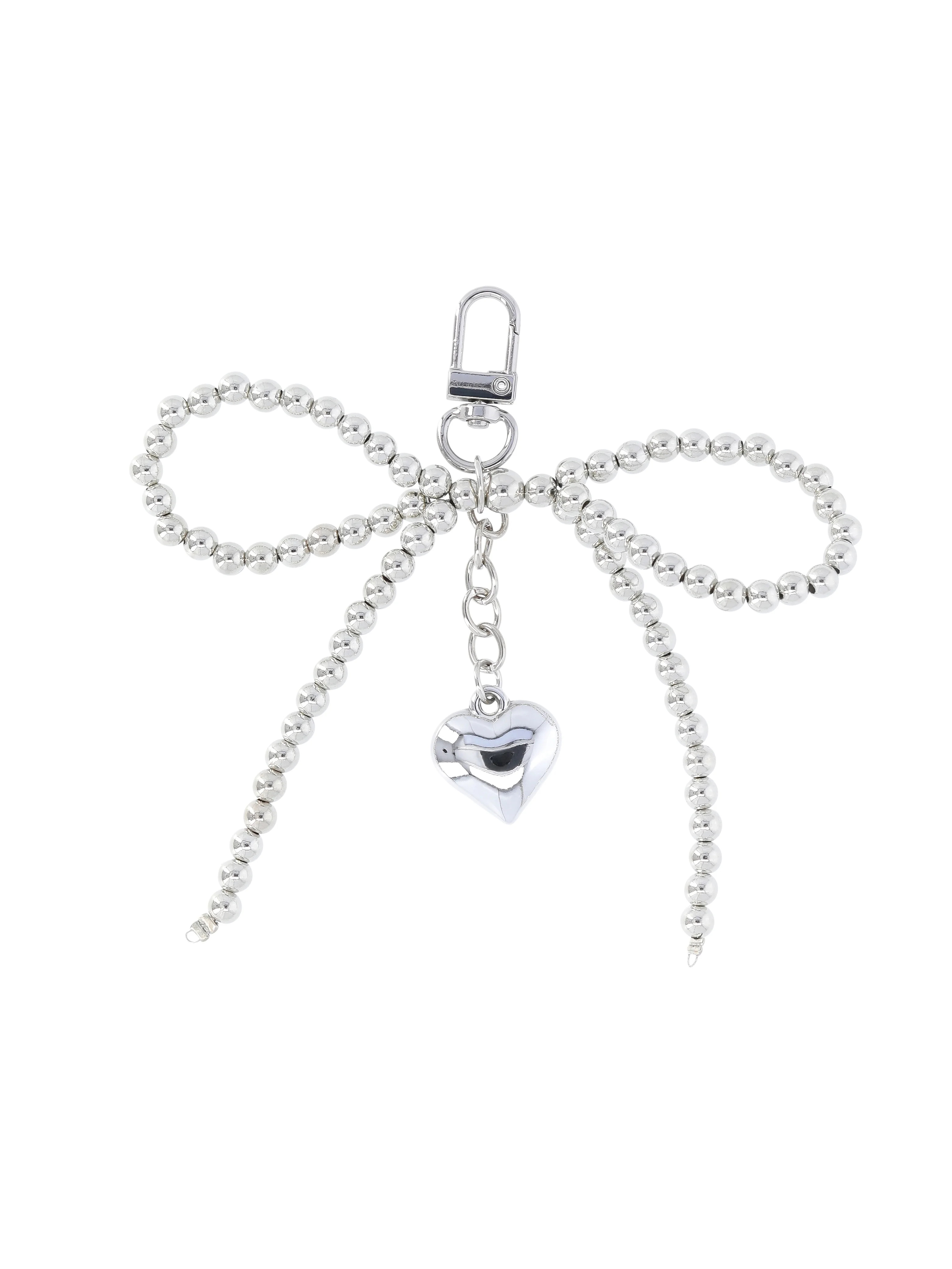 No Boundaries Women's Bag Charm, Silver Beaded Bow | Walmart (US)