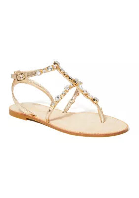 Lilly Pulitzer Women's Abbi Sandals, Gold, 9.5M | Belk