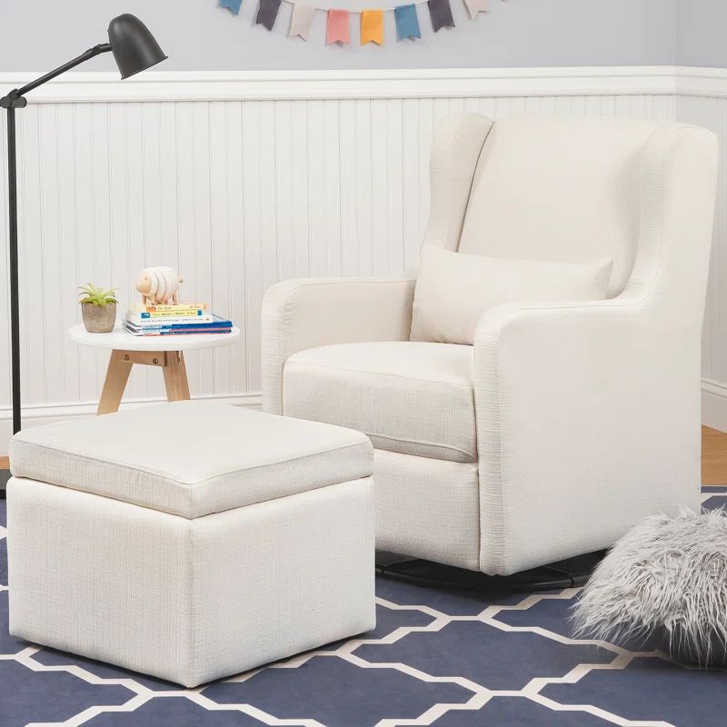 Adrian Swivel Glider with Storage Ottoman | Wayfair North America