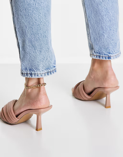 Steve Madden Twinkled heeled mules in tan  | ASOS | ASOS (Global)