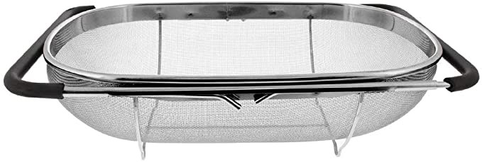 Makerstep Over the Sink Colander Strainer Basket Stainless Steel, For Kitchen Sink with Rubber Gr... | Amazon (US)