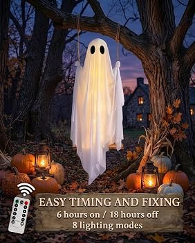 5FT Halloween Swinging Ghost Outdoor Decor,Spooky Hanging Ghost Decorations | Amazon (US)