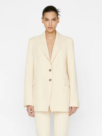 Oversized Raw Edge Blazer -- Butter | Frame Denim