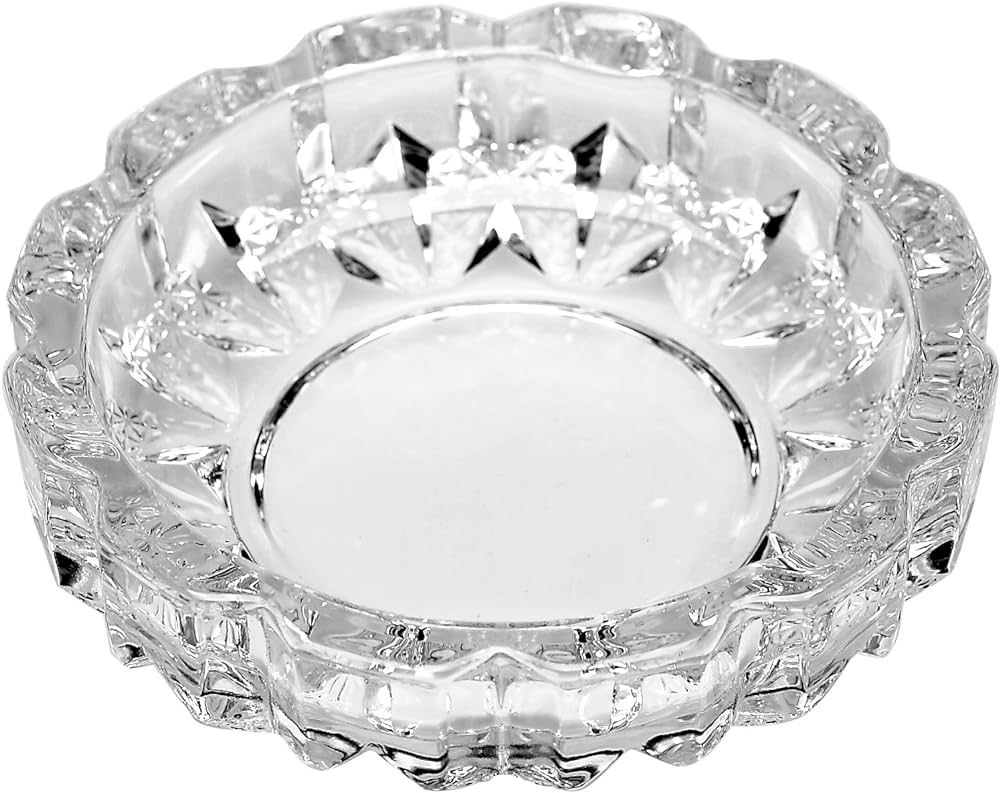 Deli Green Apple Crystal Heavy Glass Ashtray for Indoor and Outdoor Decorative (Round) | Amazon (US)