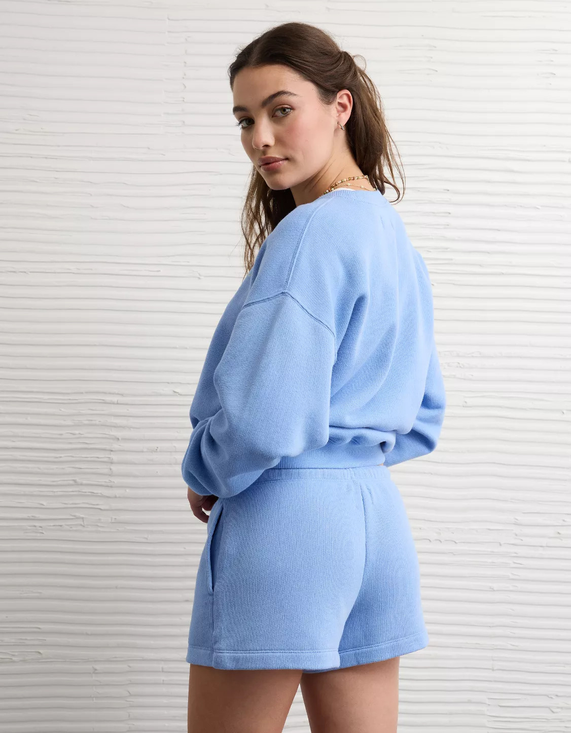 AE High-Waisted Micro Waistband Fleece Short | American Eagle Outfitters (US & CA)