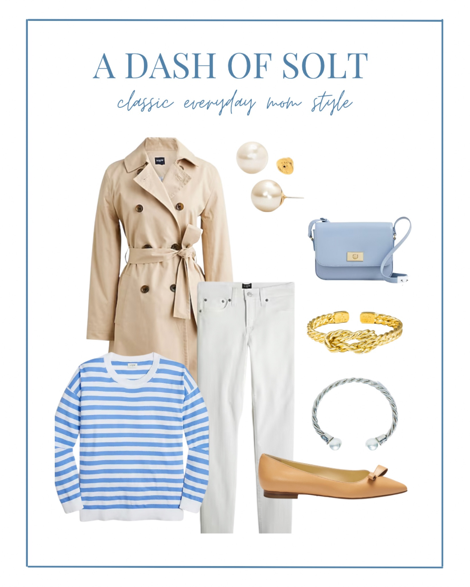 Classic Everyday Mom Style! I’m very much ready for spring so I brought out this light blue striped terry cotton sweater (which is great for the beach!) and it was an instant mood booster. I paired it with my white denim, @sarahflint_nyc nude flats and a classic coat for a fresh spring look.

Spring style, spring fashion, blue stripes, classic trench coat, spring outfit of the day, classic style, timeless style, nude flats, pearls, preppy style, preppy fashion, stripes, white denim, J.Crew 

#LTKSeasonal #LTKunder100 #LTKstyletip