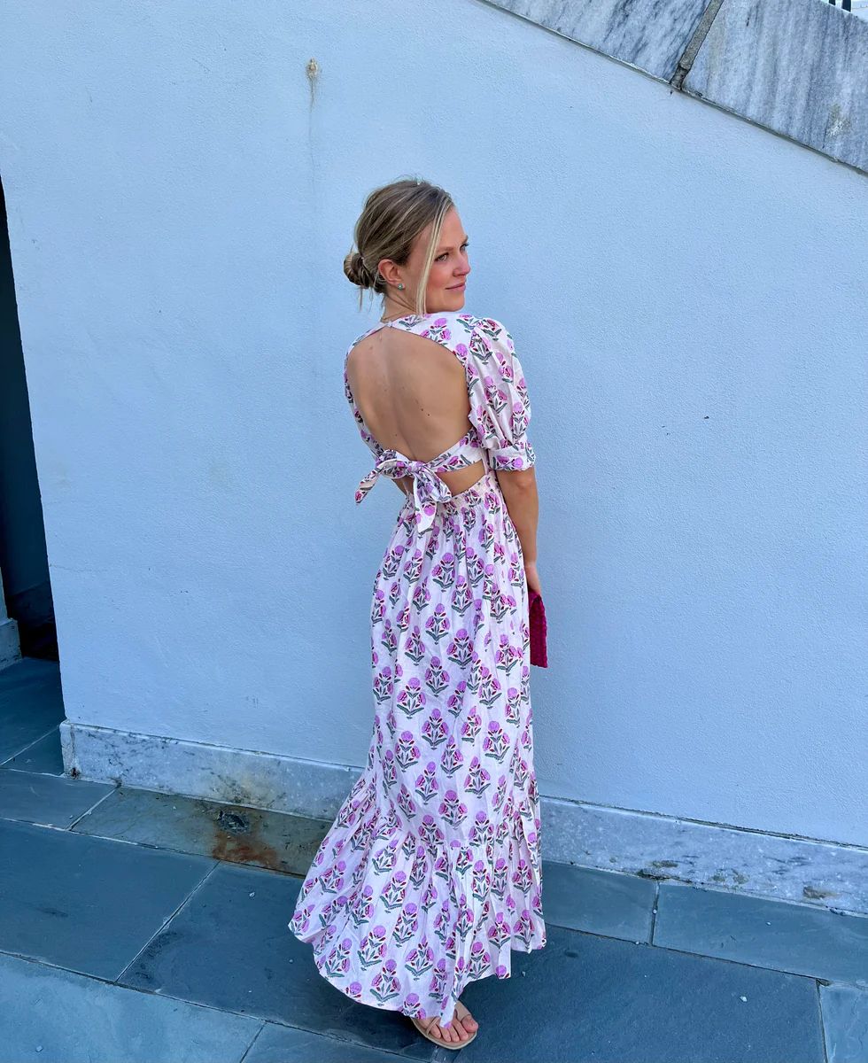 Sadie Maxi Dress Pink Milos on Pink | Madison Mathews