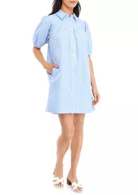 Crown & Ivy™ Women's Striped Button Front Swing Dress | Belk