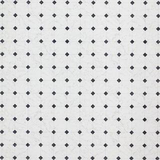 Black and White Marble Paver 5 MIL x 12 ft. W x Cut to Length Waterproof Vinyl Sheet Flooring | The Home Depot