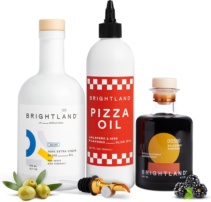 Brightland Pizza Night Set, 4-Piece Set - Includes Our Hot & Herbaceous Pizza Oil, Alive 100% Ext... | Amazon (US)