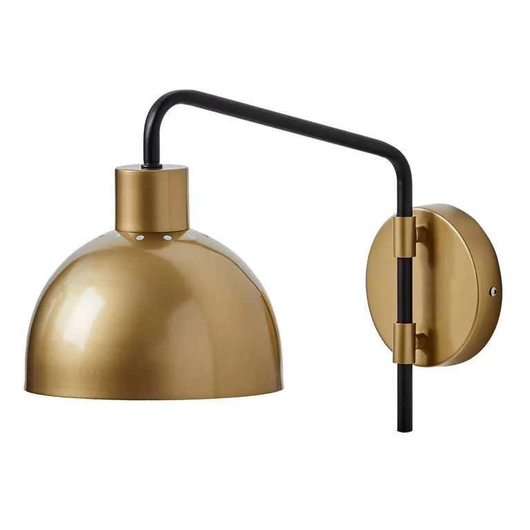 Better Homes & Gardens Wall Light Sconce, Burnished Brass and Matte Black Finish | Walmart (US)
