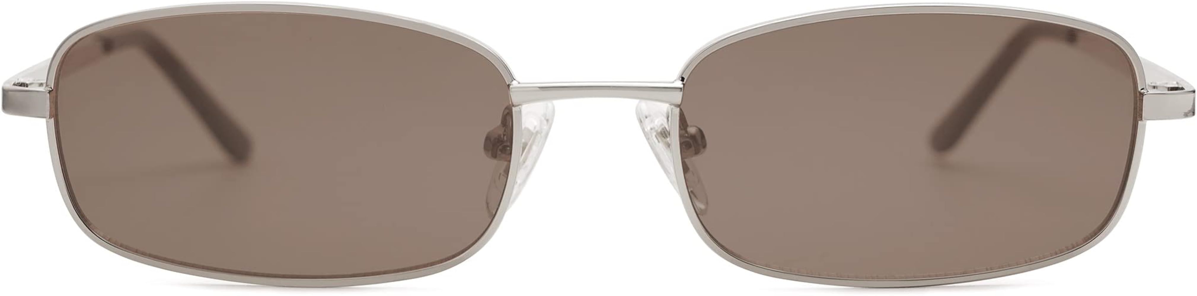 SOJOS Small Y2k Narrow Rectangle Sunglasses Womens Mens Retro 80s 90s UV400 Sunnies SJ1187 | Amazon (US)
