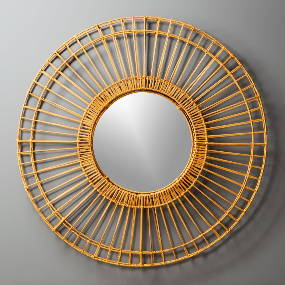Ferris Natural Round Wall Mirror 41.5 | CB2