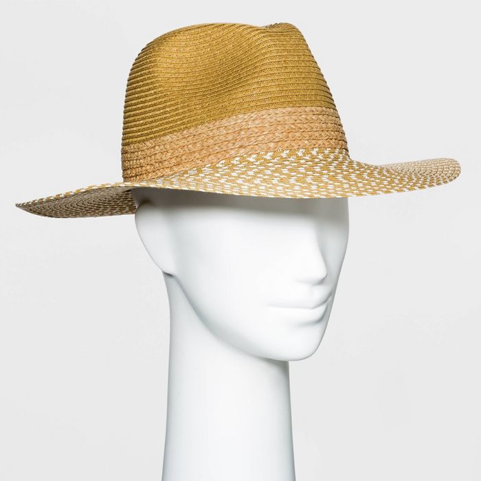 Women's Straw Fedora Hat - A New Day™ - Natural | Target