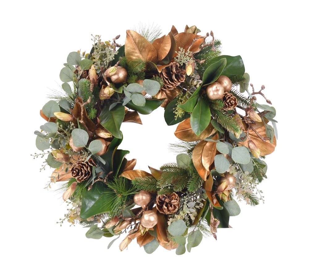 Faux Golden Mix Wreath 26" | Pottery Barn (US)