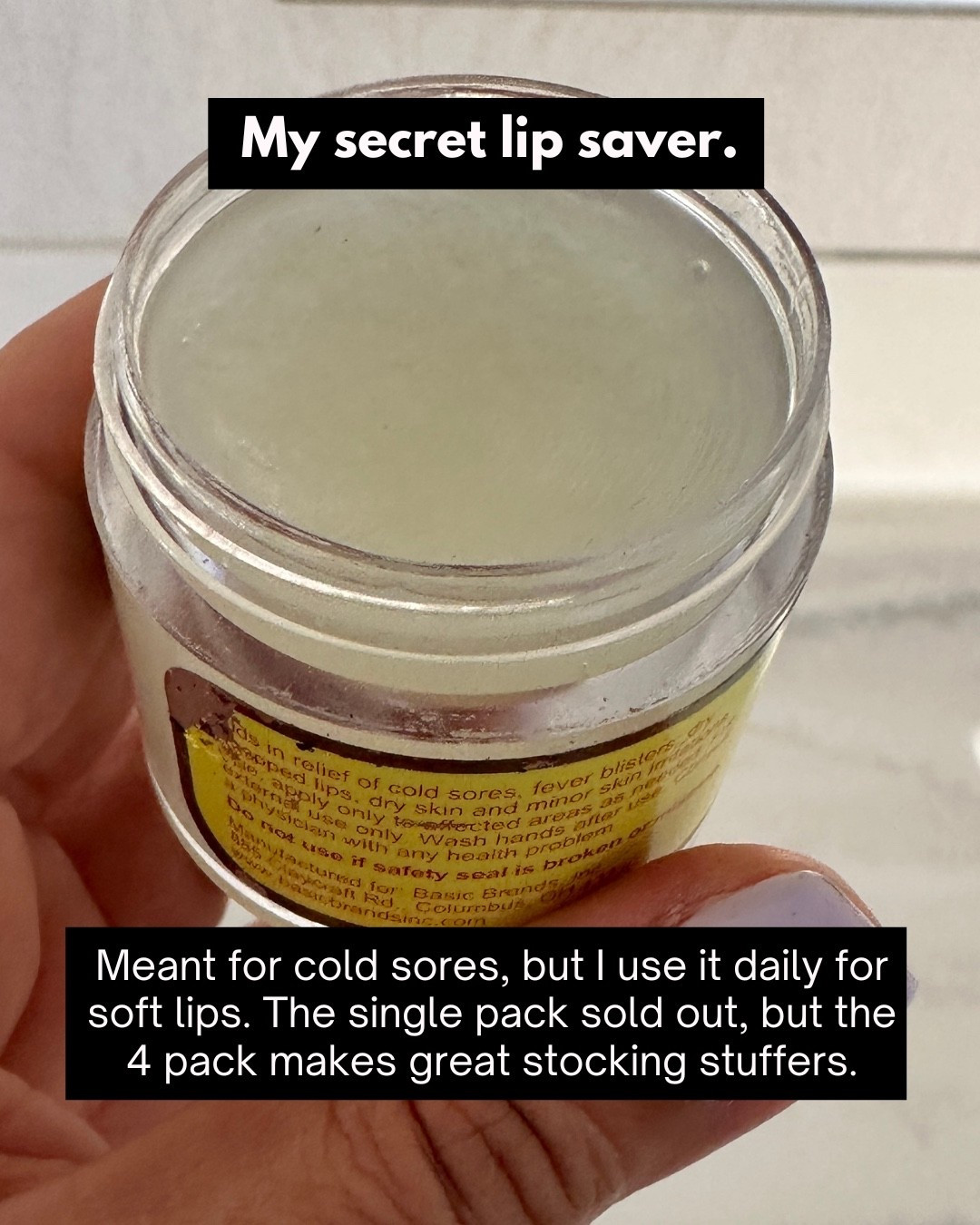 My secret lip saver. Meant for cold sores, but I use it daily for soft lips. The single pack sold out, but the 4 pack makes great stocking stuffers.

#LTKFindsUnder50 #LTKBeauty #LTKSaleAlert