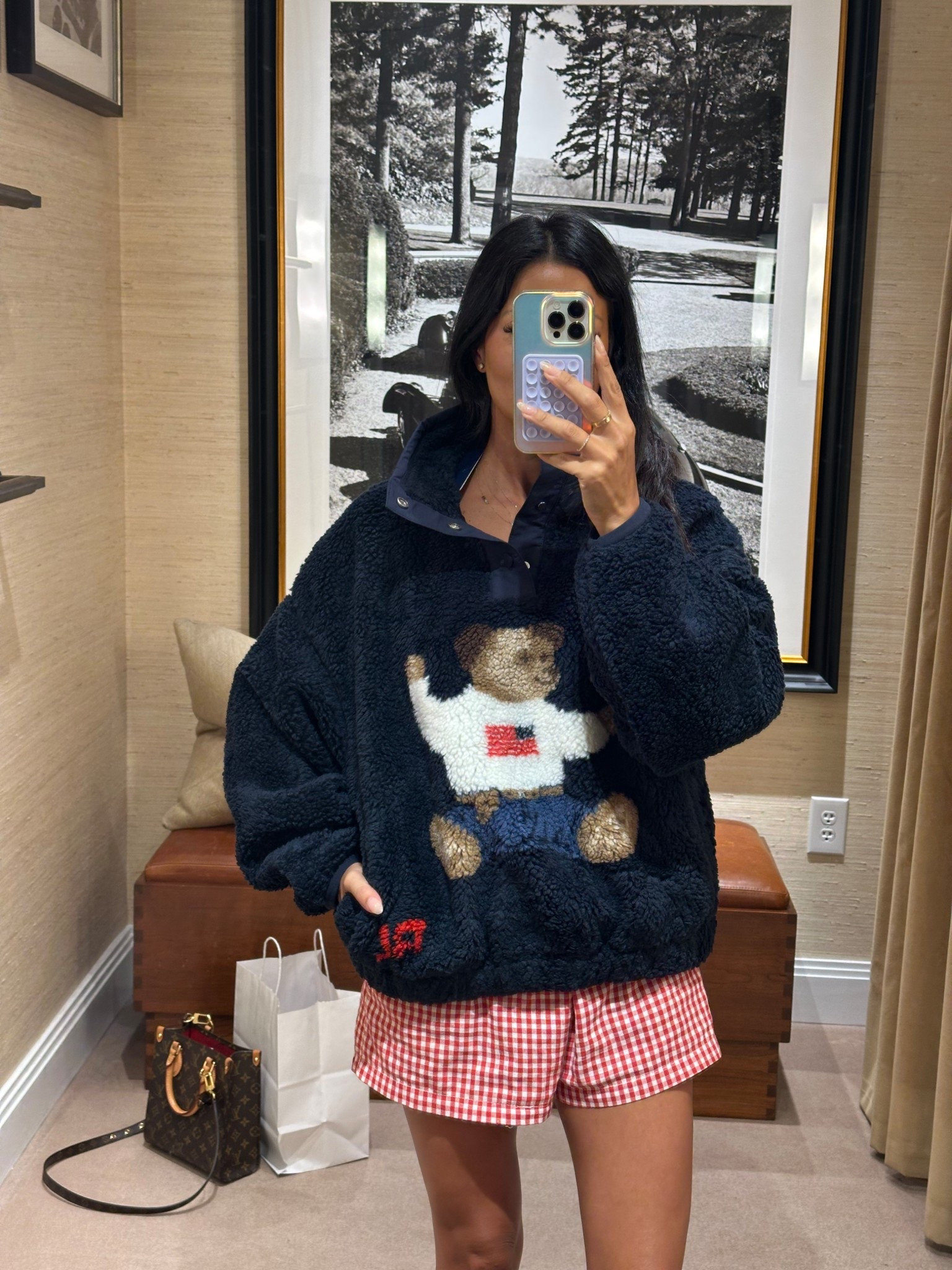 Polo Ralph’s Lauren fleece pullover 
Teddy bear sweatshirt 

#LTKStyleTip