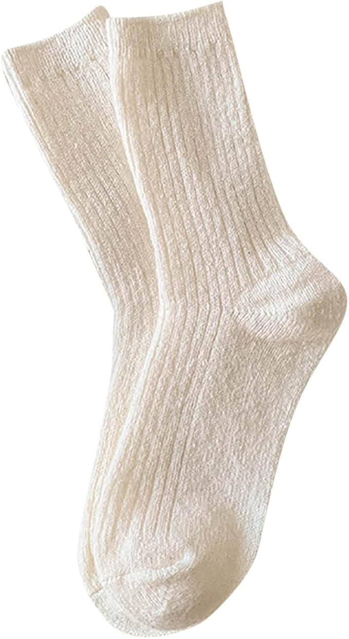 Wool Socks Thick Soft Wool Socks for Women Vintage Warm Womens Wool Socks Winter Warm Boot Socks ... | Amazon (US)